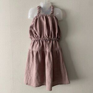Handmade Children's Muted Mauve Crop Top + Skirt 2-Piece Set